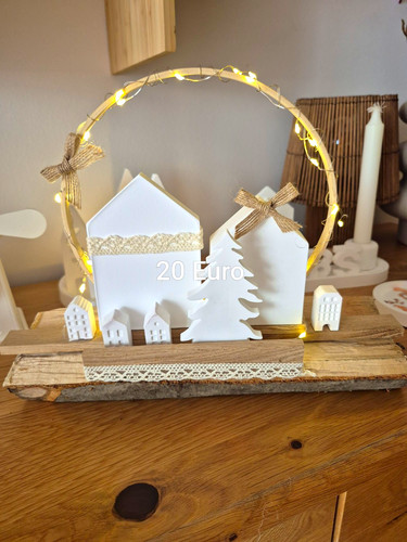 Weihnachtsdeko holzhaus mit - weihnachtsdeko,